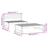 2 Piece Garden Lounge Set Honey Brown Solid Wood Pine 825726