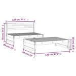 ZNTS 2 Piece Garden Lounge Set White Solid Wood Pine 825724