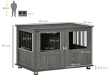 Dog Crate Table for Medium and Large Dogs with Magnetic Door for Indoor Use, 85 x 55 x 75 cm, Grey T3398P376412