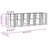 Wheelie Bin Storage for 6 Bins Silver 408 x 77.5 x 115.5 cm 3394792