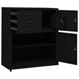 Office Cabinet Black 90x40x102 cm Steel 336407