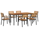 7 Piece Garden Dining Set Solid Wood Acacia and Metal 3155419
