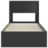 Bed Frame with Storage and Headboard Black 75 x 190 cm 3414524