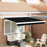 Retractable Awning Black 350 x 250 cm Fabric and Metal 3330333
