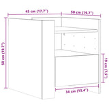 Bedside Cabinet Grey Sonoma 45x50x50 cm Engineered Wood 848281