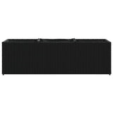 Garden Planter with 3 Pots Black 105x30x32 cm Poly Rattan 366416
