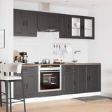 8 Piece Kitchen Cabinet Set Porto Black Engineered Wood 3314842