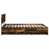 Bed Frame Smoked Oak 140 x 200 cm Engineered Wood 3408855