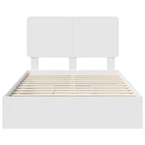 Storage Bed with Headboard White 135 x 190 cm Engineered Wood 3412693