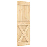 Sliding Door Natural and White 70 x 210 cm Solid Pine Wood 3445038