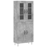 Highboard Concrete Grey 69.5x34x180 cm Engineered Wood 3198373