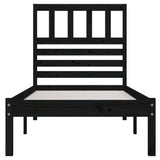 Bed Frame without Mattress Black Solid Wood Pine 100x200 cm 3101017