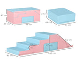 2-piece Soft Play Set, Baby Foam Climber Block for Toddler 1-3 Years, Pink Blue T3398P348560