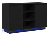 LED Sideboard Black Oak 90 x 32 x 75 cm Engineered Wood 869683