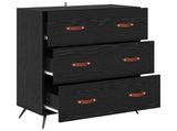Chest of Drawers Black Oak 69.5 x 34 x 90 cm Engineered Wood 881488