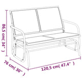 Garden Glider Bench Brown120.5x76x86.5 cm Textilene&Steel 362709