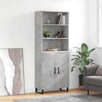 Highboard Concrete Grey 69.5x34x180 cm Engineered Wood 3189281