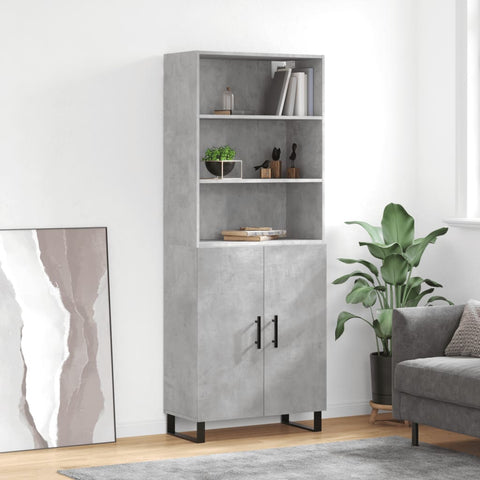 Highboard Concrete Grey 69.5x34x180 cm Engineered Wood 3189281