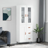 Highboard White 69.5x34x180 cm Engineered Wood 3198633