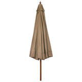 Garden Parasol with Wooden Pole 330 cm Taupe 47215
