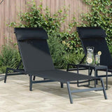 Sunlounger 1-person Black and Anthracite 197 x 54 x 86 cm Steel 42010348