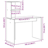 Desk with Shelf Concrete Grey 102 x 50 x 124 cm Engineered Wood 869357