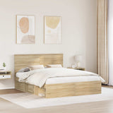 Bed Frame with Headboard Sonoma 160 x 200 cm Solid Pine Wood 3410985