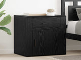 Bedside Cabinet Black Oak 35 x 50 x 60 cm Engineered Wood 881071
