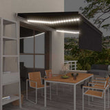 Manual Retractable Awning with Blind&LED 4.5x3m Anthracite 3069444