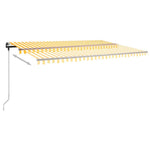Freestanding Manual Retractable Awning 500x350 cm Yellow/White 3069858