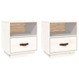Bedside Cabinets 2 pcs White 40x34x45 cm Solid Wood Pine 818298