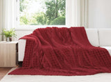 Throw Blankets 6 pcs Bordeaux Red 270 x 240 cm Fleece 42016972