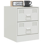 ZNTS Bedside Cabinets 2 pcs White 34.5x39x44 cm Steel 841630