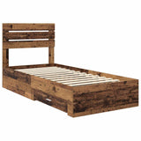 Bed Frame with Drawer with Headboard Manual Engineered Wood 3411681