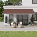 ZNTS Manual Retractable Awning with LED Brown 600x350 cm 3215400