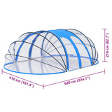 Pool Dome Transparent with blue accents PVC, fibreglass, steel 92796