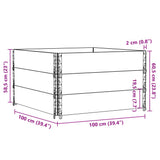 Garden Planter 100x100 cm Solid Wood Pine 3295431