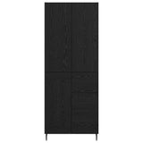 Highboard with Drawer 2 pcs Black oak Engineered Wood and Glass 3416159