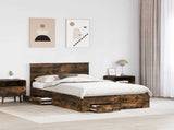 Bed Frame with Drawer Smoked Oak 120 x 190 cm Engineered Wood 3410926