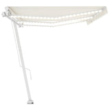 Manual Retractable Awning with LED 600x300 cm Cream 3069602