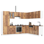 ZNTS 14 Piece Kitchen Cabinet Set Lucca Old Wood Engineered Wood 3314989