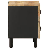 Bed Cabinet Black 40x33.5x46 cm Solid Rough Wood Mango 4018626