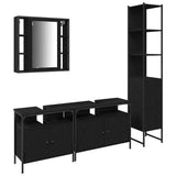 Bathroom Furniture Set 4 pcs Black Oak Engineered Wood 3334423