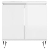 ZNTS 3 Piece Bathroom Cabinet Set High Gloss White Engineered Wood 3187791