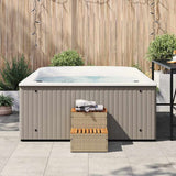 Hot Tub Step Beige 50x50x50,5 cm Poly Rattan and Solid Acacia 4103942