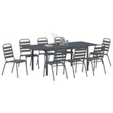 Garden Dining Set 9 pcs Anthracite Powder-coated Steel 3378827