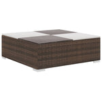 ZNTS 6 Piece Garden Lounge Set with Cushions Poly Rattan Brown 41268