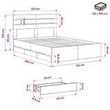 Bed Frame with Storage and Headboard Artisan Oak 120 x 200 cm 3445805