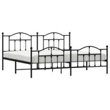 Metal Bed Frame without Mattress with Footboard Black 193x203cm 353463
