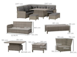 6 Pieces Outdoor PE Rattan Garden Furniture, Patio Wicker Sectional Conversation Corner Sofa w/ Soft T3398P315390
